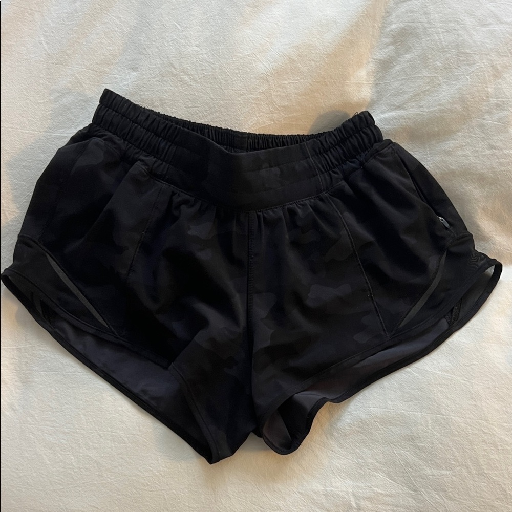 Black Camo Lululemon Hotty Hot Shorts
